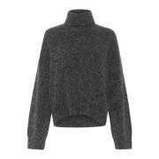 Gezellige Rollneck Trui Charcoal Melange Gestuz , Gray , Dames