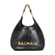 Zwarte Schoudertas voor Vrouwen Balmain , Black , Dames