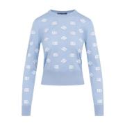 Blauwe Sweater Aw24 Dameskleding Dolce & Gabbana , Blue , Dames