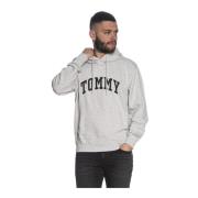 Geborduurde logo hoodie - Klassiek Grijs Tommy Jeans , Gray , Heren