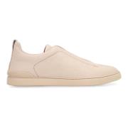 Stijlvolle leren sneakers Ermenegildo Zegna , Beige , Heren