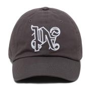 Rookgrijze Front Logo Cap Palm Angels , Gray , Heren