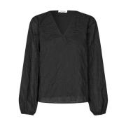 Lange Mouw Top KaidenMD Stijl Modström , Black , Dames