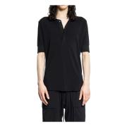 Zwarte T-shirt met Distressed Ribbed Cuffs Thom Krom , Black , Heren