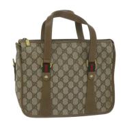 Pre-owned Leather handbags Gucci Vintage , Beige , Dames