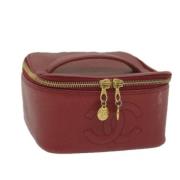 Pre-owned Leather pouches Chanel Vintage , Red , Dames