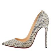 Pre-owned Fabric heels Christian Louboutin Pre-owned , Gray , Dames