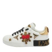 Pre-owned Leather sneakers Dolce & Gabbana Pre-owned , White , Dames