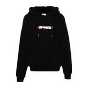 Zwarte Logo Hoodie Off White , Black , Heren