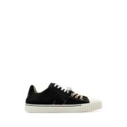 Stijlvolle Zwarte Leren Canvas Sneakers Maison Margiela , Black , Dame...