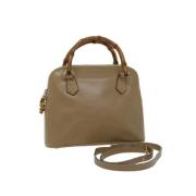 Pre-owned Leather handbags Gucci Vintage , Beige , Dames