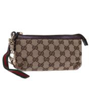 Pre-owned Canvas pouches Gucci Vintage , Beige , Dames