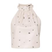 Halternek top met strass Liu Jo , Gray , Dames