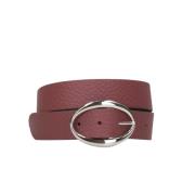 Grained Leather Reversible Belt with Oval Buckle Orciani , Brown , Dam...