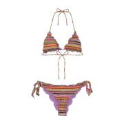 Gerimpelde Driehoek Bikini met Verstelbare Knopen Me-Fui , Multicolor ...