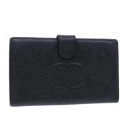 Pre-owned Leather wallets Chanel Vintage , Black , Dames