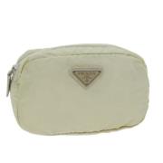 Pre-owned Nylon pouches Prada Vintage , Beige , Dames