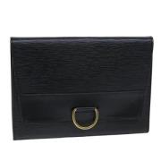 Pre-owned Leather clutches Louis Vuitton Vintage , Black , Dames