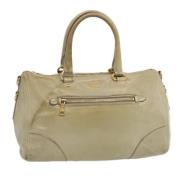 Pre-owned Leather handbags Prada Vintage , Gray , Dames