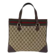 Pre-owned Leather handbags Gucci Vintage , Beige , Dames