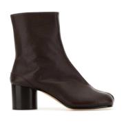 Chocolade Leren Tabi Enkellaarzen Maison Margiela , Brown , Dames