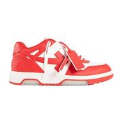 Multicolor Leren Sneakers met Pijlpatch Off White , Red , Heren