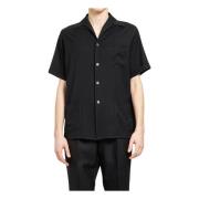 Zwart Contrast Gestikte Shirt met Zakken Maison Margiela , Black , Her...