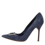 Pre-owned Suede heels Carolina Herrera Pre-owned , Blue , Dames