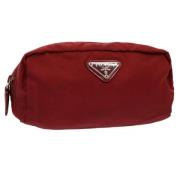 Pre-owned Nylon pouches Prada Vintage , Red , Dames