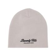 Witte Wol Beanie Hoed Balenciaga , White , Heren