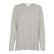 Grijs Melange Gebreide Pullover Trui Cream , Gray , Dames