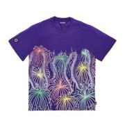 Paarse vuurwerk heren tee Octopus , Multicolor , Heren