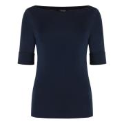 Katoenen top met manchetten Ralph Lauren , Blue , Dames