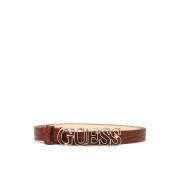 Krokodileffect Dunne Riem - Bruin Guess , Brown , Dames