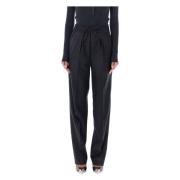 Geruite Relaxte Fit Broek Antraciet Isabel Marant , Black , Dames