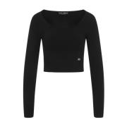 Zwarte Sweater Damesmode Aw24 Dolce & Gabbana , Black , Dames