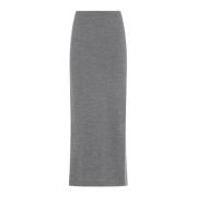 Elegante Grijze Wollen Rok Moschino , Gray , Dames