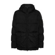 Zwarte Parka Jas voor Mannen Stone Island , Black , Heren