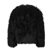 Zwarte Shearling Bontjas Tom Ford , Black , Dames