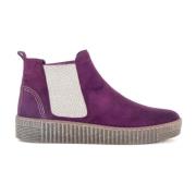 Paarse Velvet Chelsea Boot Gabor , Purple , Dames