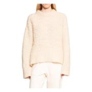 Alpaca Mohair Basketweave Gebreide Trui Jil Sander , Beige , Dames