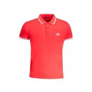 Rode katoenen poloshirt met borduurwerk Cavalli Class , Red , Heren