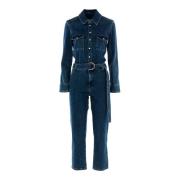 Denim Jumpsuit voor Vrouwen Patrizia Pepe , Blue , Dames