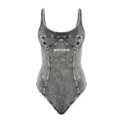 Bodysuit met logo Ufby-Denim-Cami-Bodysuit Diesel , Gray , Dames