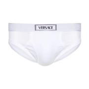 Wit Katoenen Geribbeld Ondergoed Versace , White , Heren