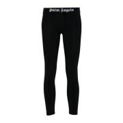 Zwarte Super-Skinny Broek met QR-code Palm Angels , Black , Dames