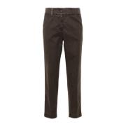 Bruine Katoenen Broek met Details Peserico , Brown , Dames