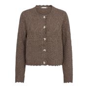 Pointellecc Cardigan Gebreid Walnoot Co'Couture , Brown , Dames