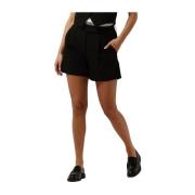 Zwarte Cropped Plooi Shorts Co'Couture , Black , Dames