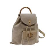 Pre-owned Suede backpacks Gucci Vintage , Beige , Dames